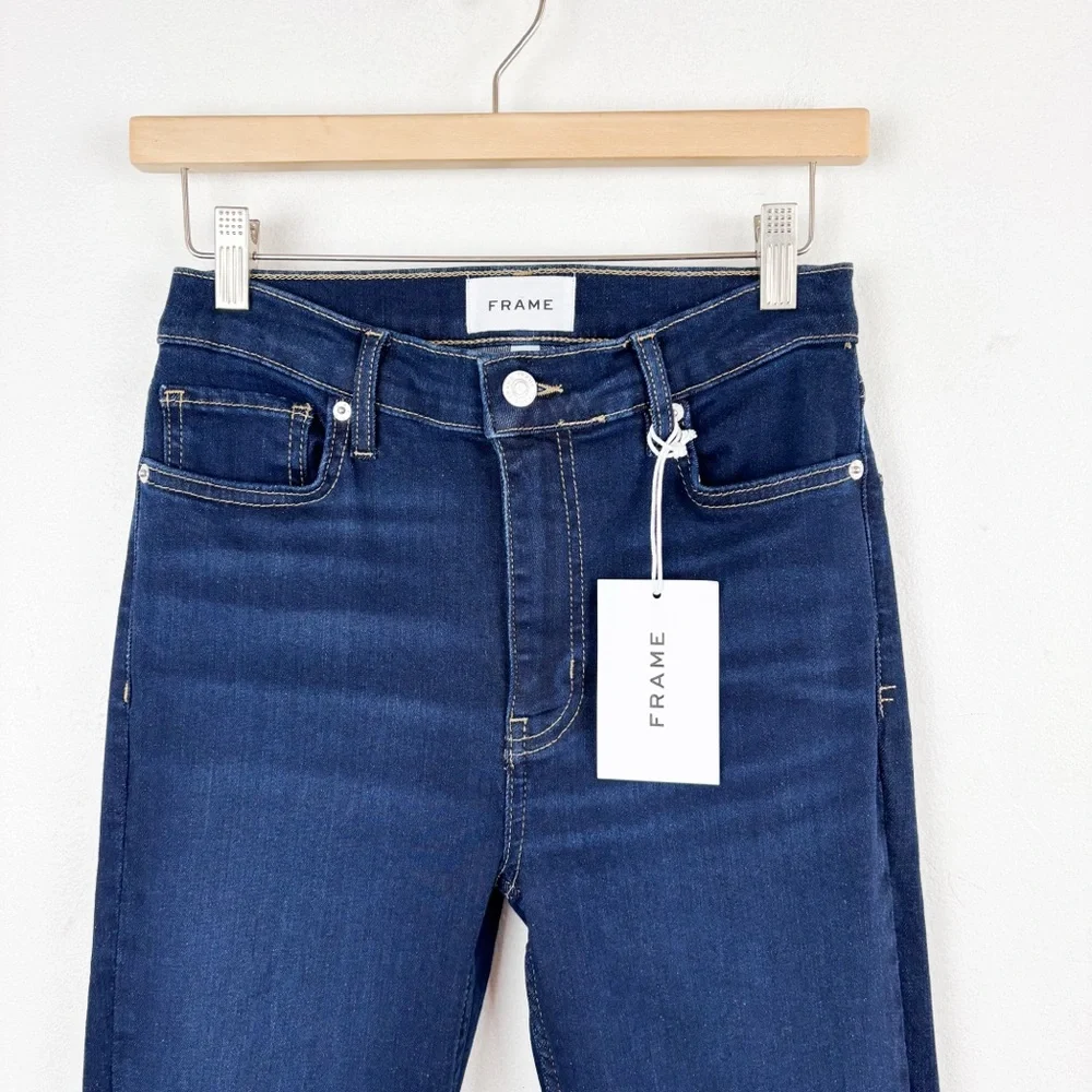 Frame Denim Women's Straight Leg Jeans - Dark Blue NWOT - Picture 5 of 11